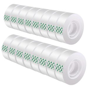 16 Rolls Clear Tape for Gift Wrapping, Transparent Tape Refills, Premium Gift Wrapping Tape Rolls, Gift Tape, Gift Wrap Tape, Office Tapes Bulk for Wrapping Gifts, Desk Supplies, Home